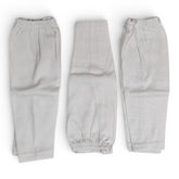 White Cotton Baby Pants with Elastic Waistband (Pack of 3)