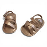 Champagne Cross-Strap Infant Sandals