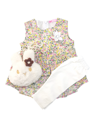 Baby Girl New Style Dress With Trouser & Bag