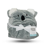 Grey Kuala Hooded Fleece Blanket