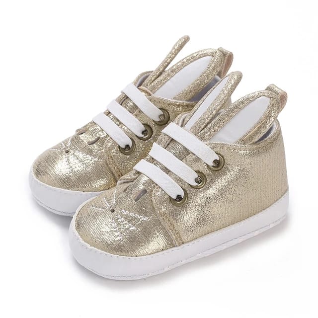 Cute Golden Glitter Rabbit Shoes