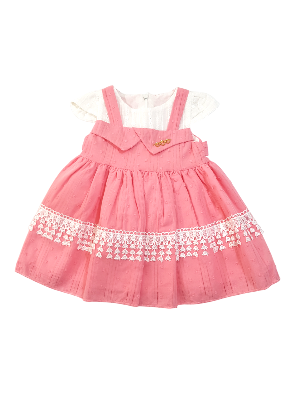 Baby Girl Embroidered Pink Dress With Trouser