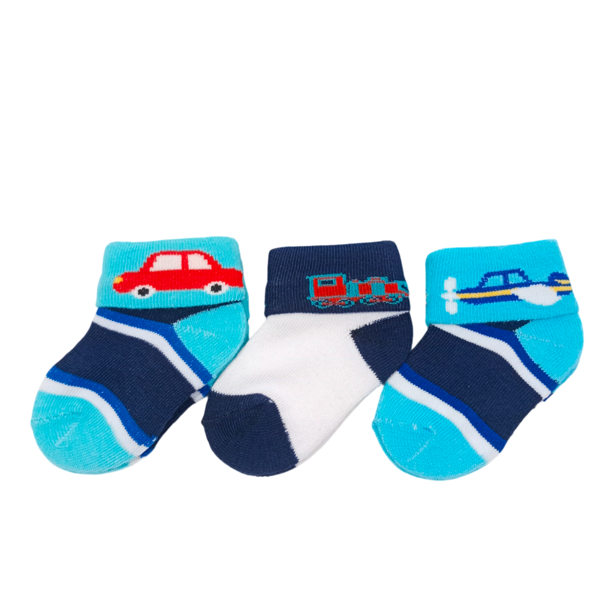 Multi Stripes Pack of 3 Cotton Baby Socks