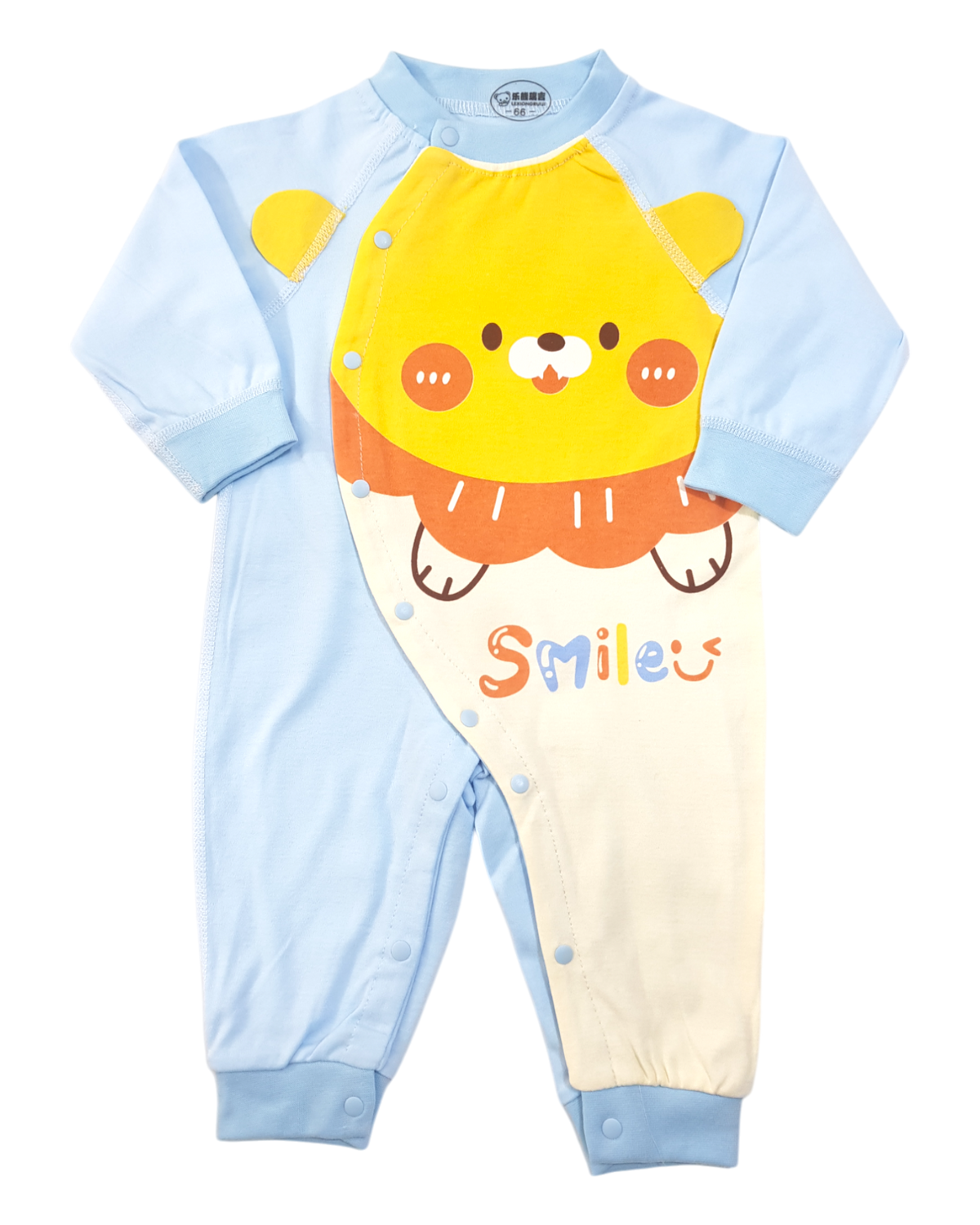 Cotton Long Sleeve Sleeper Baby Cartoon With Smile Print