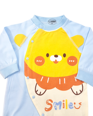 Cotton Long Sleeve Sleeper Baby Cartoon With Smile Print