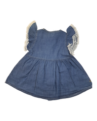 Flowery Embroidered Denim Dress