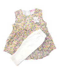 Baby Girl New Style Dress With Trouser & Bag