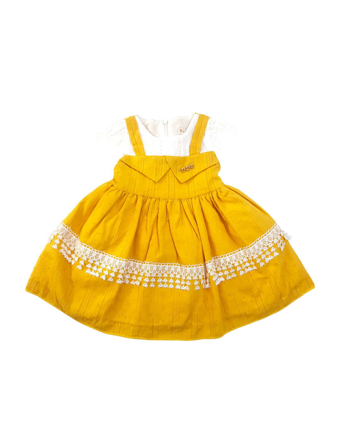 Baby Girl Embroidered Yellow Dress With Trouser