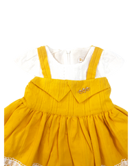 Baby Girl Embroidered Yellow Dress With Trouser
