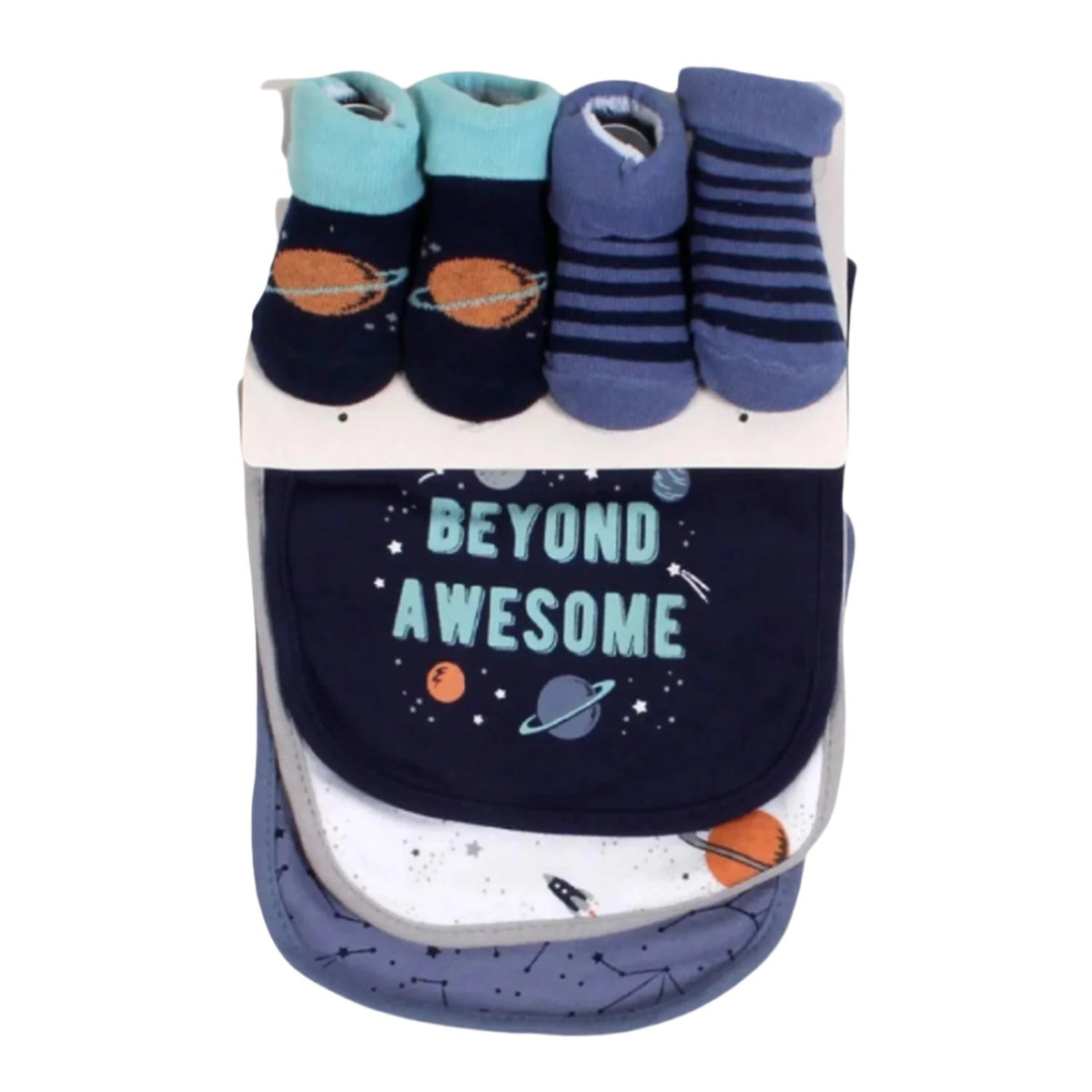 5 Piece Set 2 Pair Socks & 3 Bibs