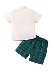 Baby Boys Stylish Half Sleeves Shirt With Checked Shorts