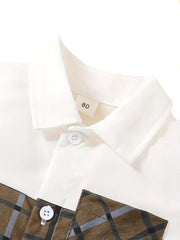 Baby Boys Stylish Half Sleeves Shirt With Checked Shorts