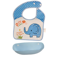 Blue Elephant Silicone Bib