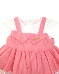 Baby Girl Embroidered Pink Dress With Trouser