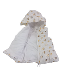 Baby Girls White With Gold Hearts Puffer Jacket