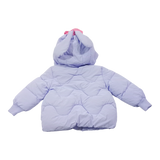 Winter Cotton-Padded Purple Jacket Cute Cartoon Pattern Bunny Ears Furry