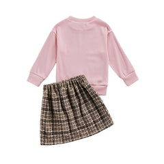 Baby Girl Spring Pink Top Long Sleeve Mini Skirt