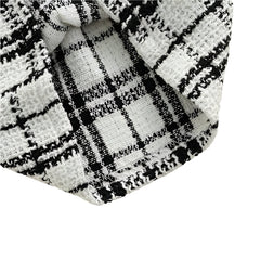 Baby Girls Lace Collar Plaid Skirt Set Knitted Long Sleeve Set