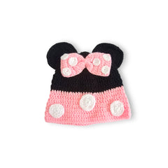 Handmade Crochet Minnie Mouse Inspired Baby Girl Dress Set
