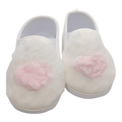 baby girl white fur shoes