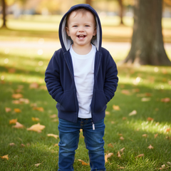 Boys Hooded Jacket-Navy Blue