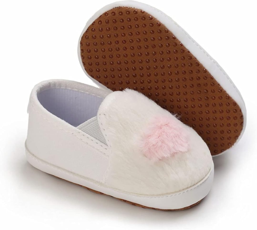 baby girl white fur shoes