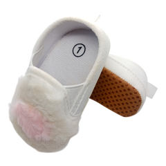 baby girl white fur shoes