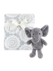 Innocent Elephant Plush Fleece Blanket and Toy