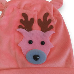 Adorable Pink Plush Reindeer Beanie Baby Hat for Kids