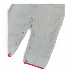 White & Pink Cloud-Print Baby Romper