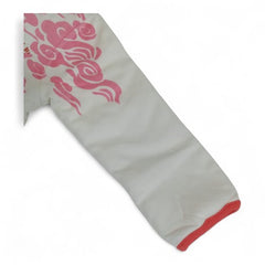 White & Pink Cloud-Print Baby Romper