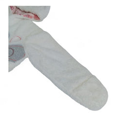 White Plush Hooded Romper