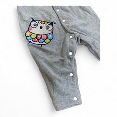 Cozy Owl Applique Baby Romper