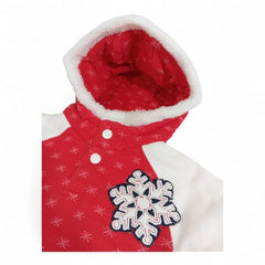 Red & White Jacket with Snowflake and Patterned Pocket
