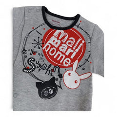 Grey Romper with Bunny Graphic
