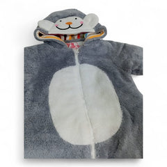 Adorable Fuzzy Monkey Hooded Romper