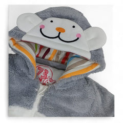 Adorable Fuzzy Monkey Hooded Romper