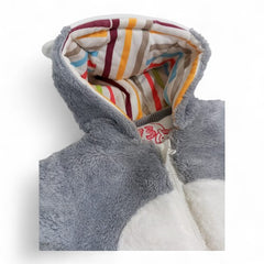 Adorable Fuzzy Monkey Hooded Romper