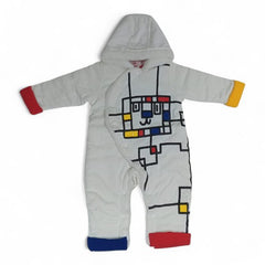 Cozy Geometric Romper with Hood