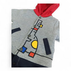 Cozy One-Piece Romper with Red Hood