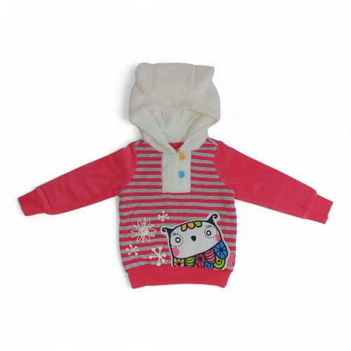 Cozy Pink Striped Kids' Hoodie