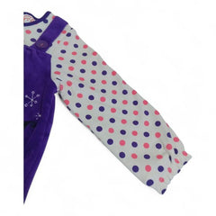 Polka Dot Long-Sleeve T-Shirt with Purple Owl Jumper Dress for Babies