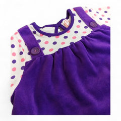 Polka Dot Long-Sleeve T-Shirt with Purple Owl Jumper Dress for Babies