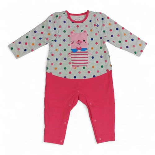 Adorable Bear & Polka Dot Baby Romper