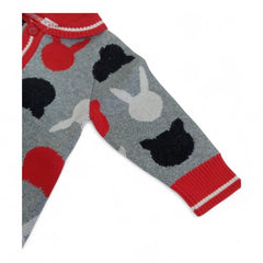 Knitted Bunny Print Baby Romper