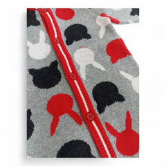 Knitted Bunny Print Baby Romper