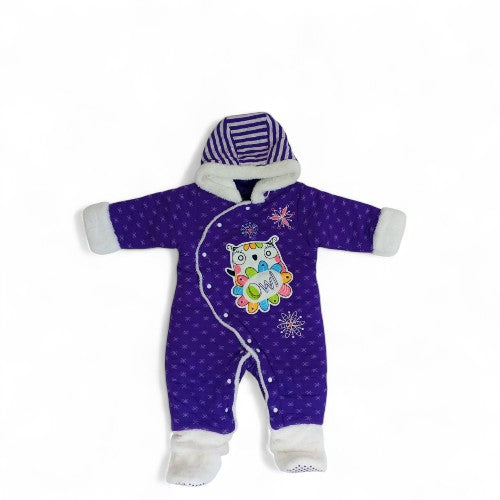 Cozy & Warm Owl-Print Baby Romper