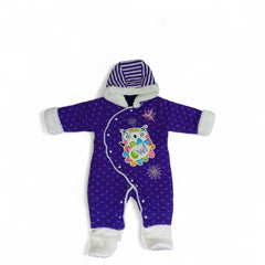 Cozy & Warm Owl-Print Baby Romper