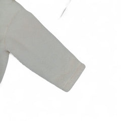 Cozy White Baby Hooded Jacket with Purple Flower Appliqué