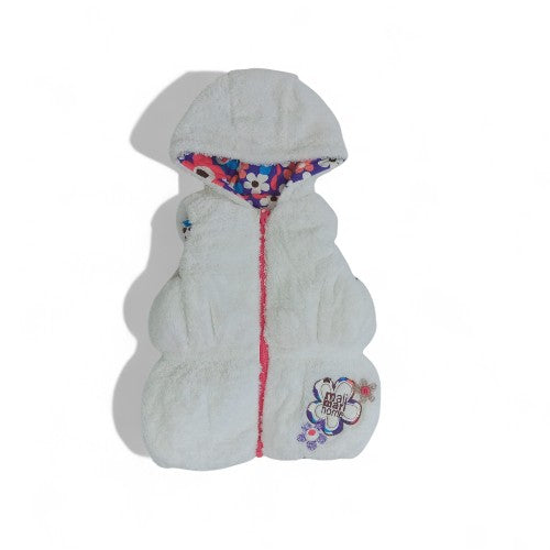White Fluffy Kids' Hooded Vest